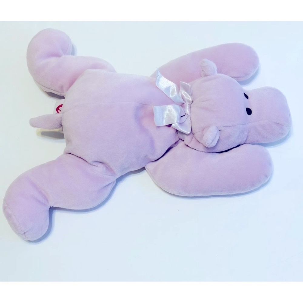 Ty 1996 Soft Baby Tubby Purple Hippo Pillow Pals Stuffed Animal Plush Toy 14”